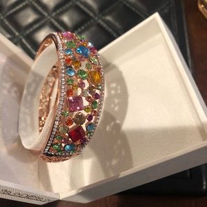 Rosegold 14k sapphires bangle bracelet comes w box